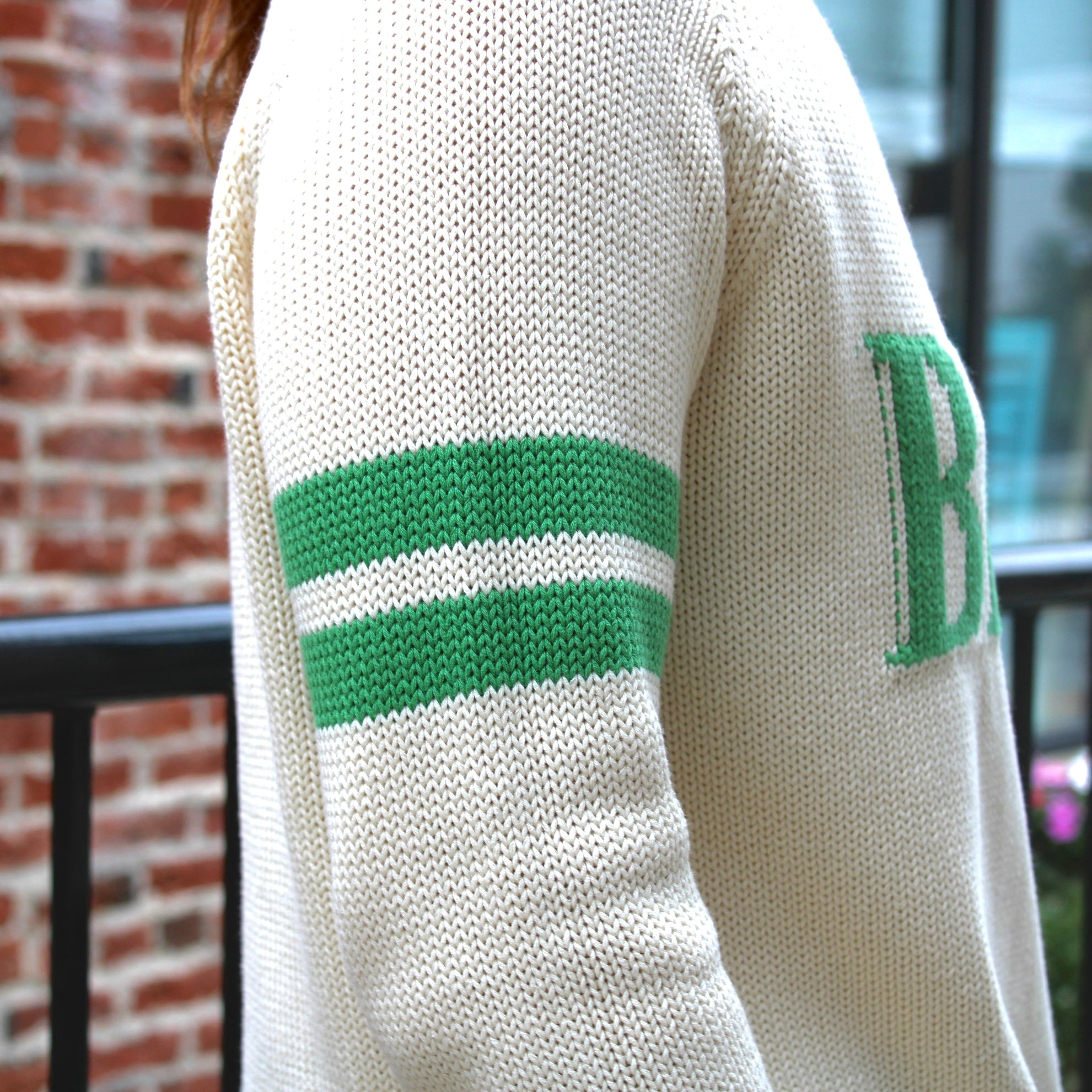 Birds Knit Two Stripe Sweater