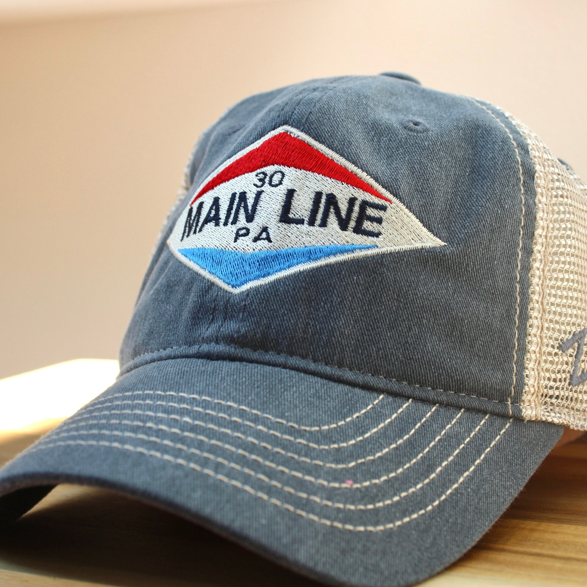 Route 30, Main Line Washed Trucker Hat