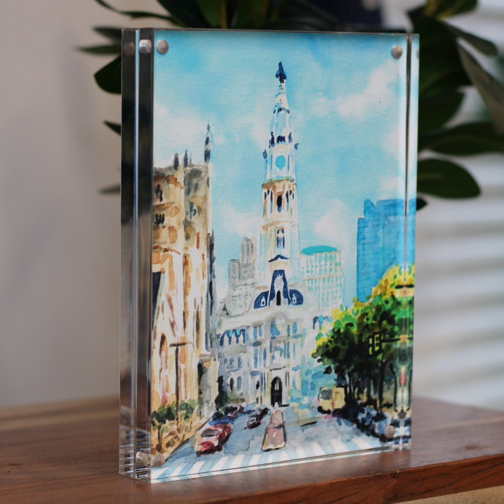 City Hall Watercolor 6x8 Acrylic Art Block