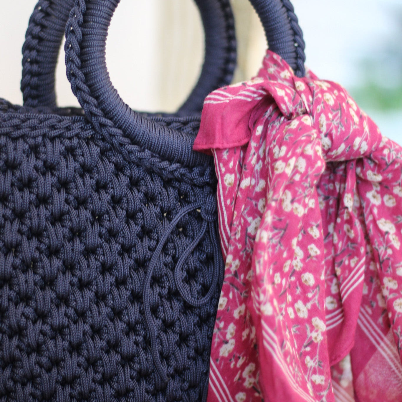 Small Crochet Round Handle Bag