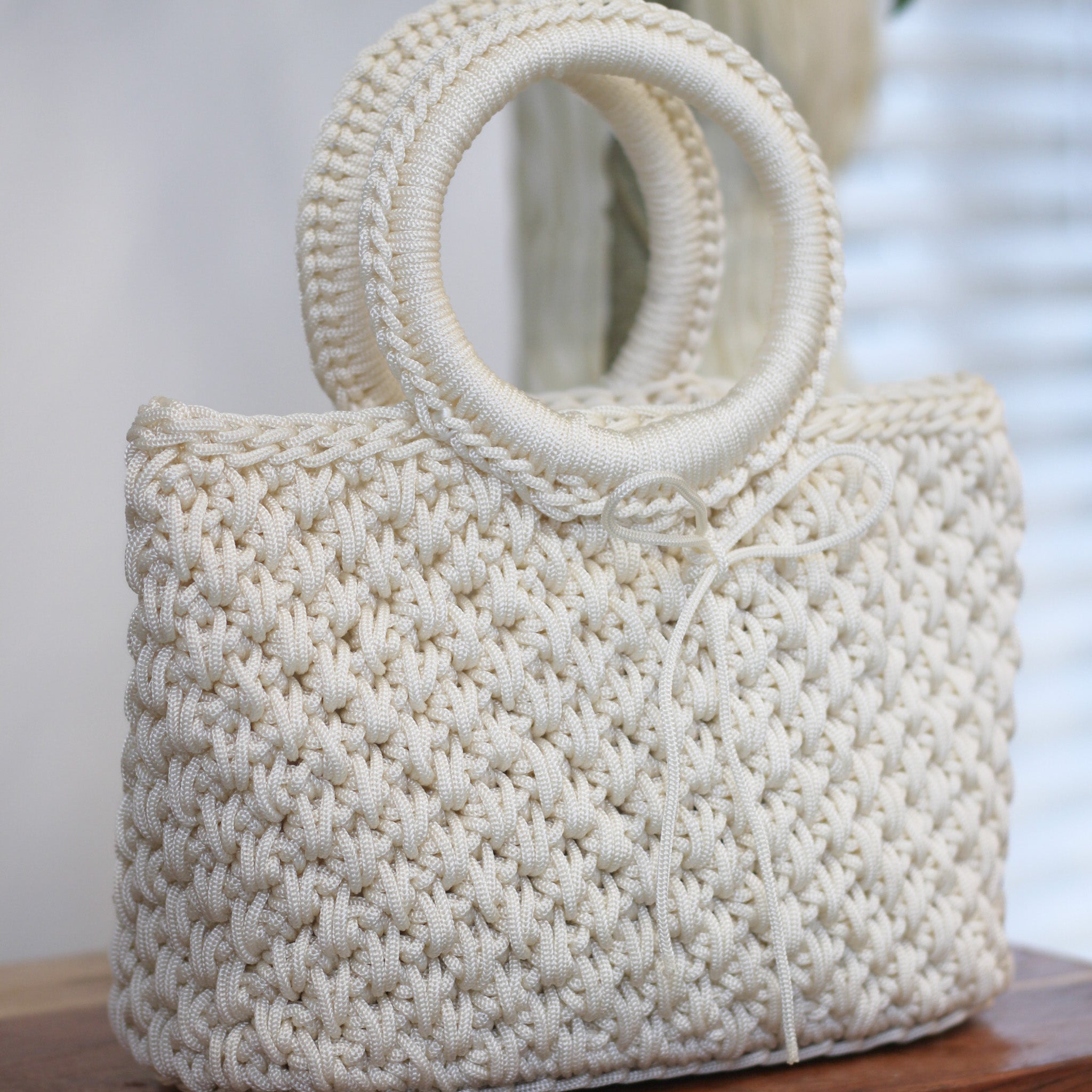 Small Crochet Round Handle Bag