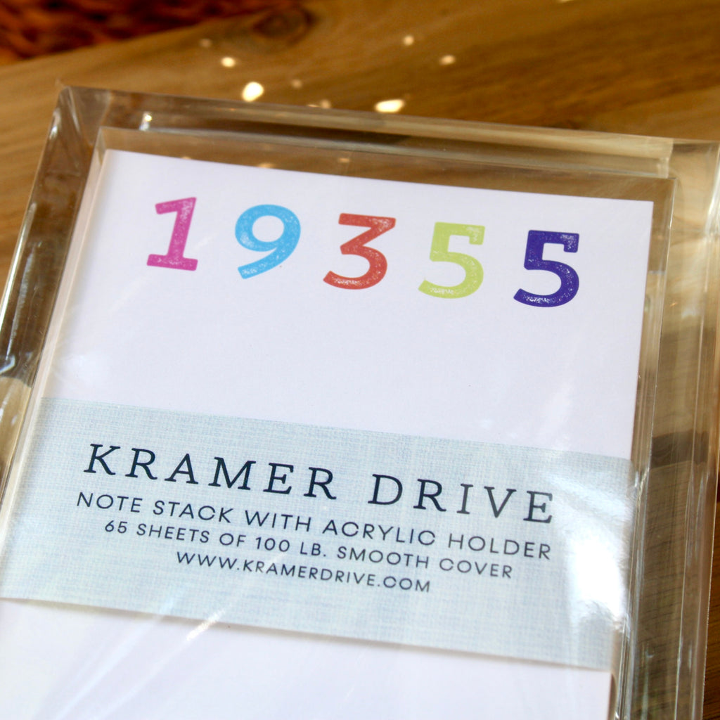 Kramer Drive Rainbow Zip Code Note Stack