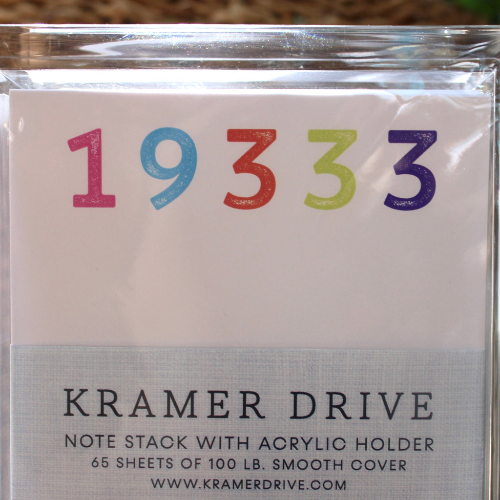 Kramer Drive Rainbow Zip Code Note Stack