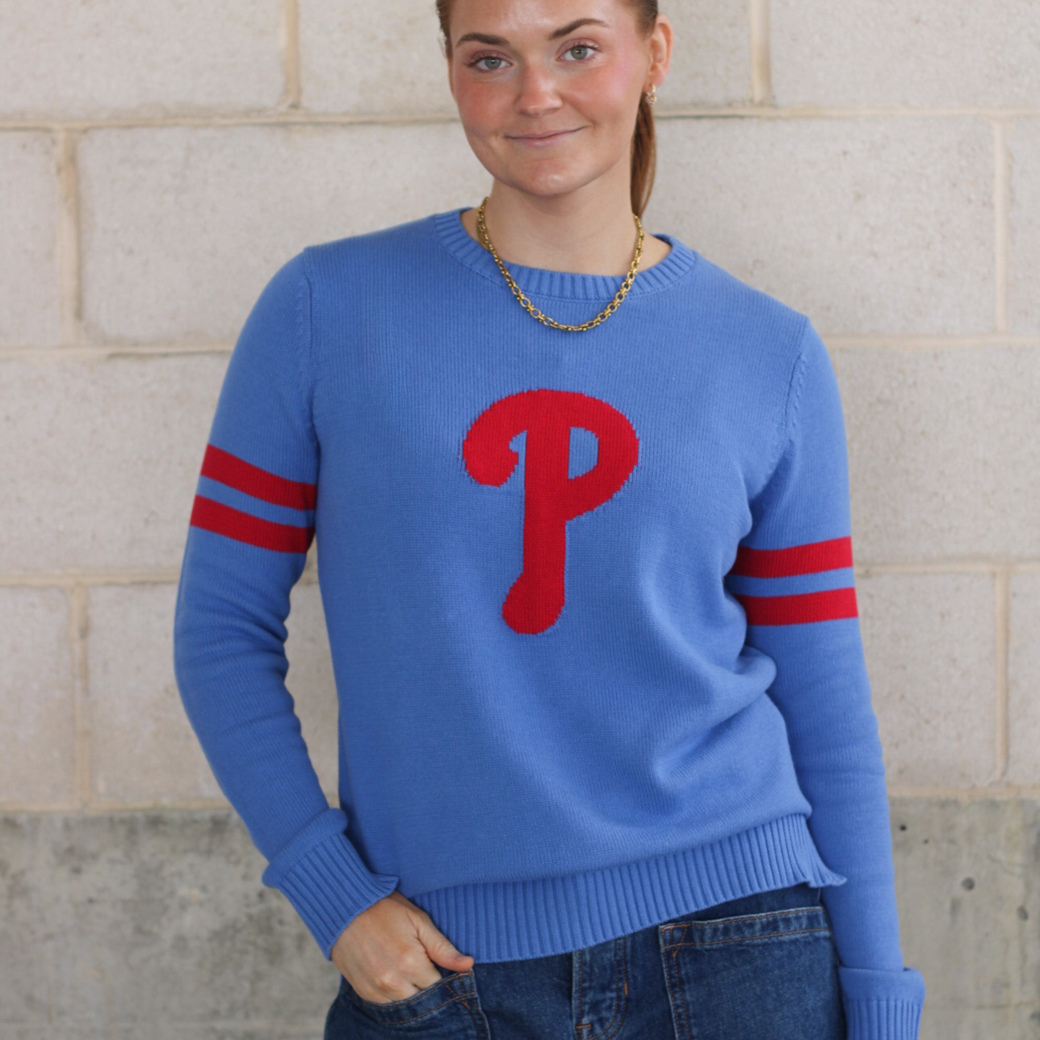 Phillies P Blue Cotton Sweater Main image