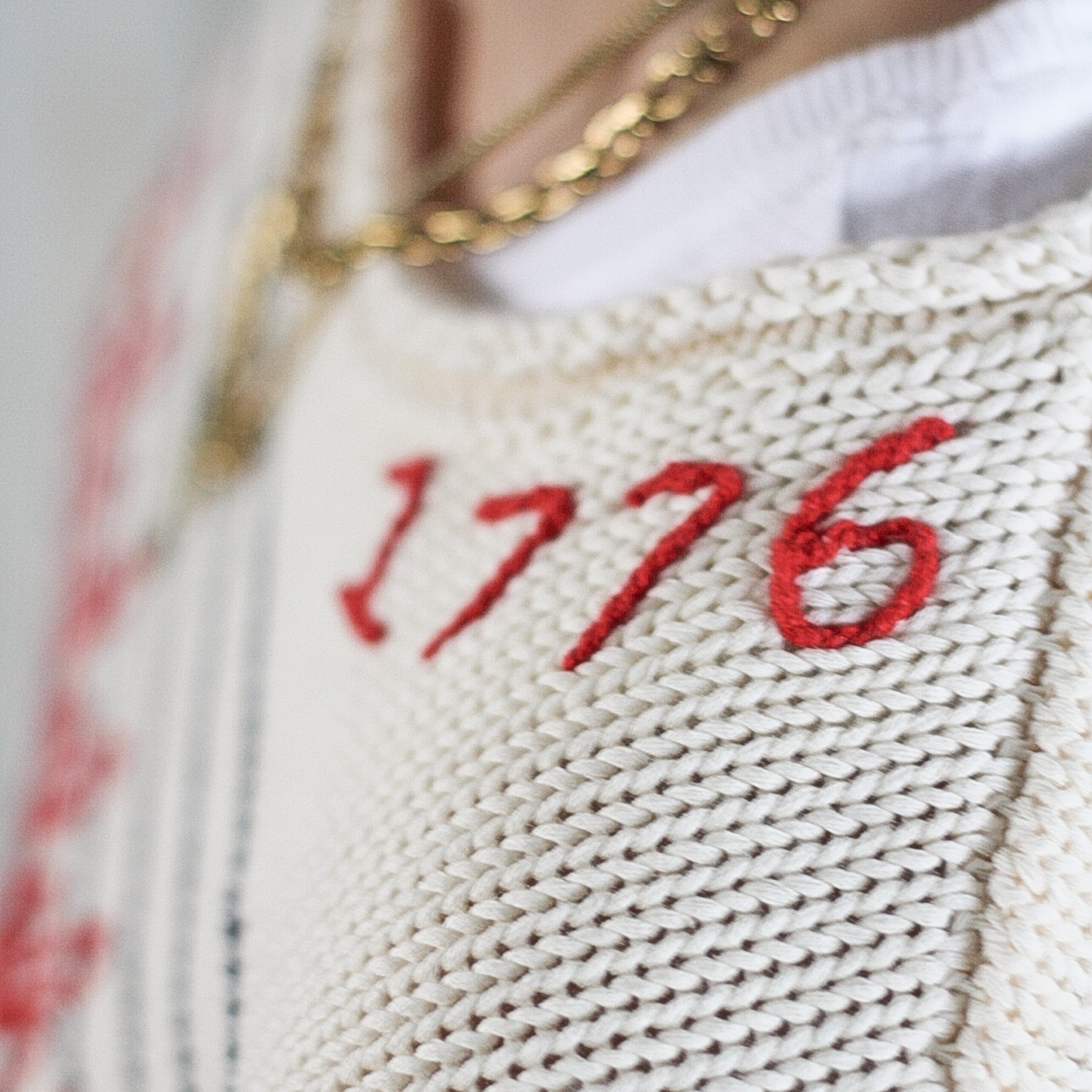 Philadelphia Embroidered Striped Cotton Rollneck