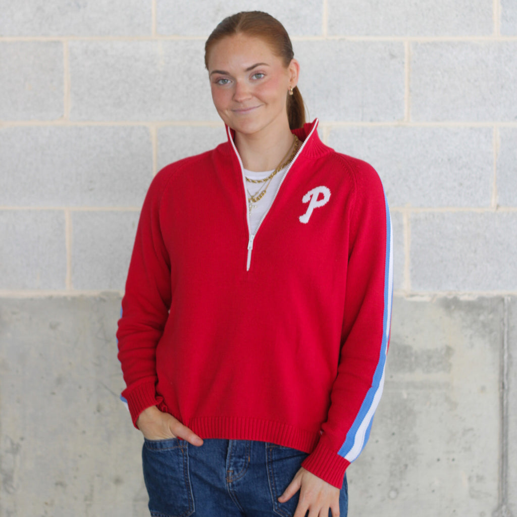 Phillies Cotton Half Zip Sweater