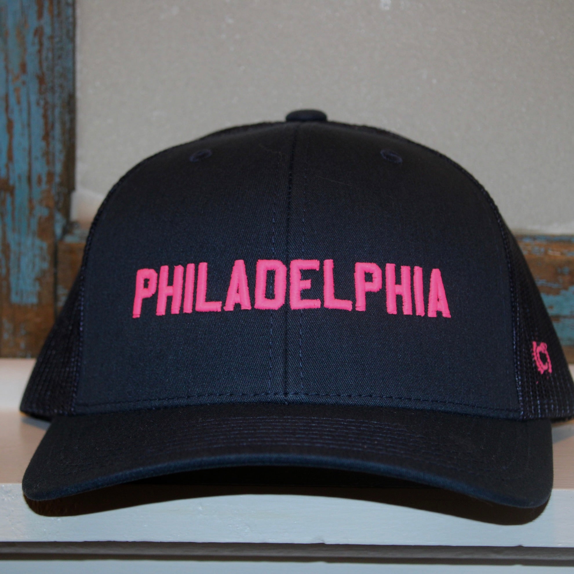 Neon Pink Philadelphia Trucker Hat