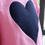 Navy Heart Applique Oversized Crew
