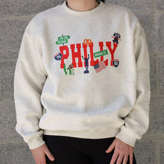 Kramer Drive Philly Icons Fleece Lined Crewneck