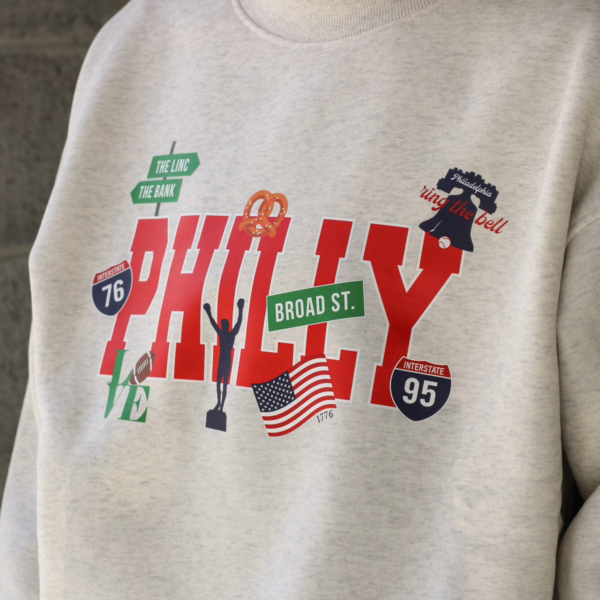 Kramer Drive Philly Icons Fleece Lined Crewneck