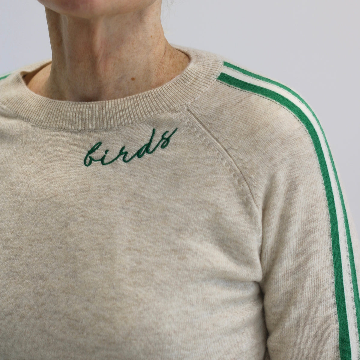 Birds Varsity Stripe Sweater