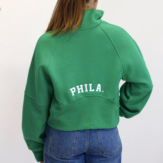 PHILA. Embroidered Funnel Neck Half Zip