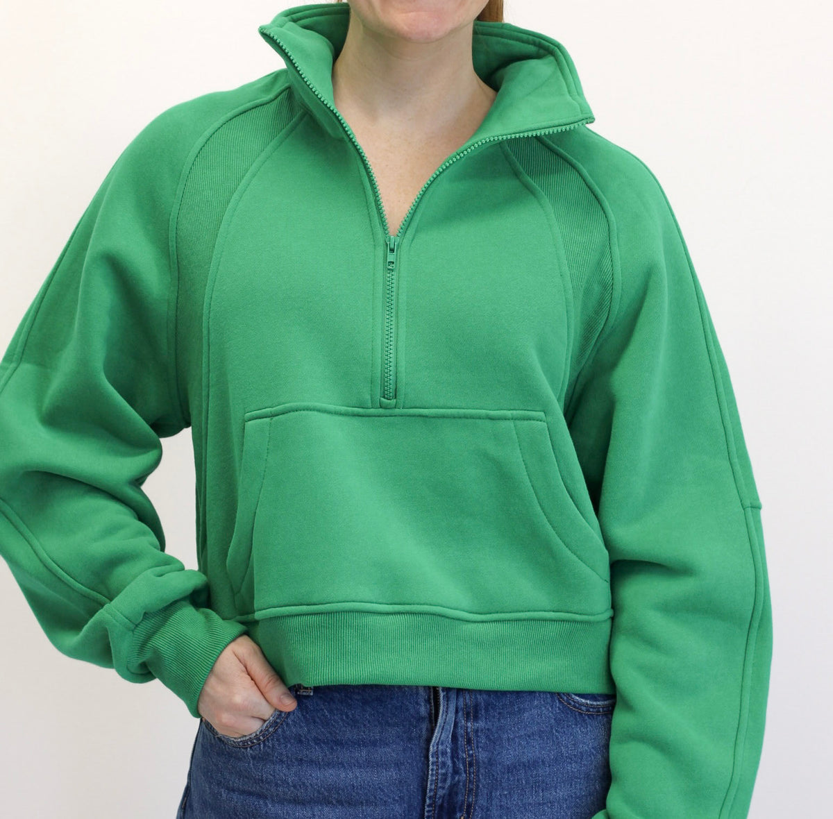 PHILA. Embroidered Funnel Neck Half Zip