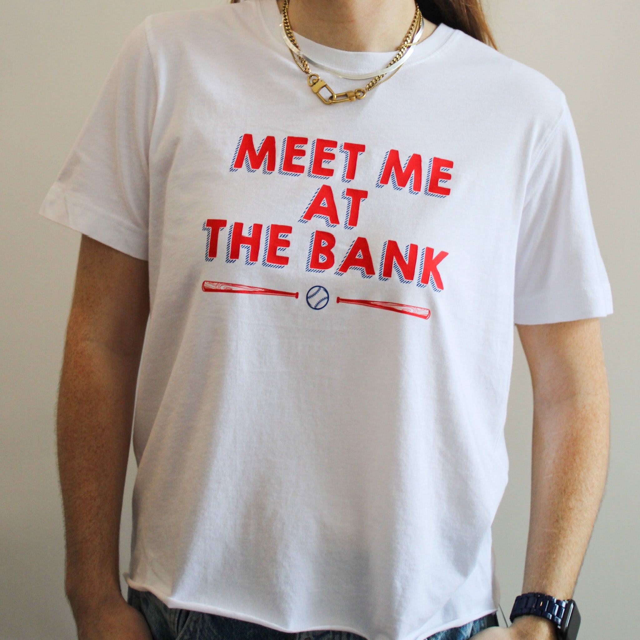 Meet Me At The Bank Raw Hem Tee