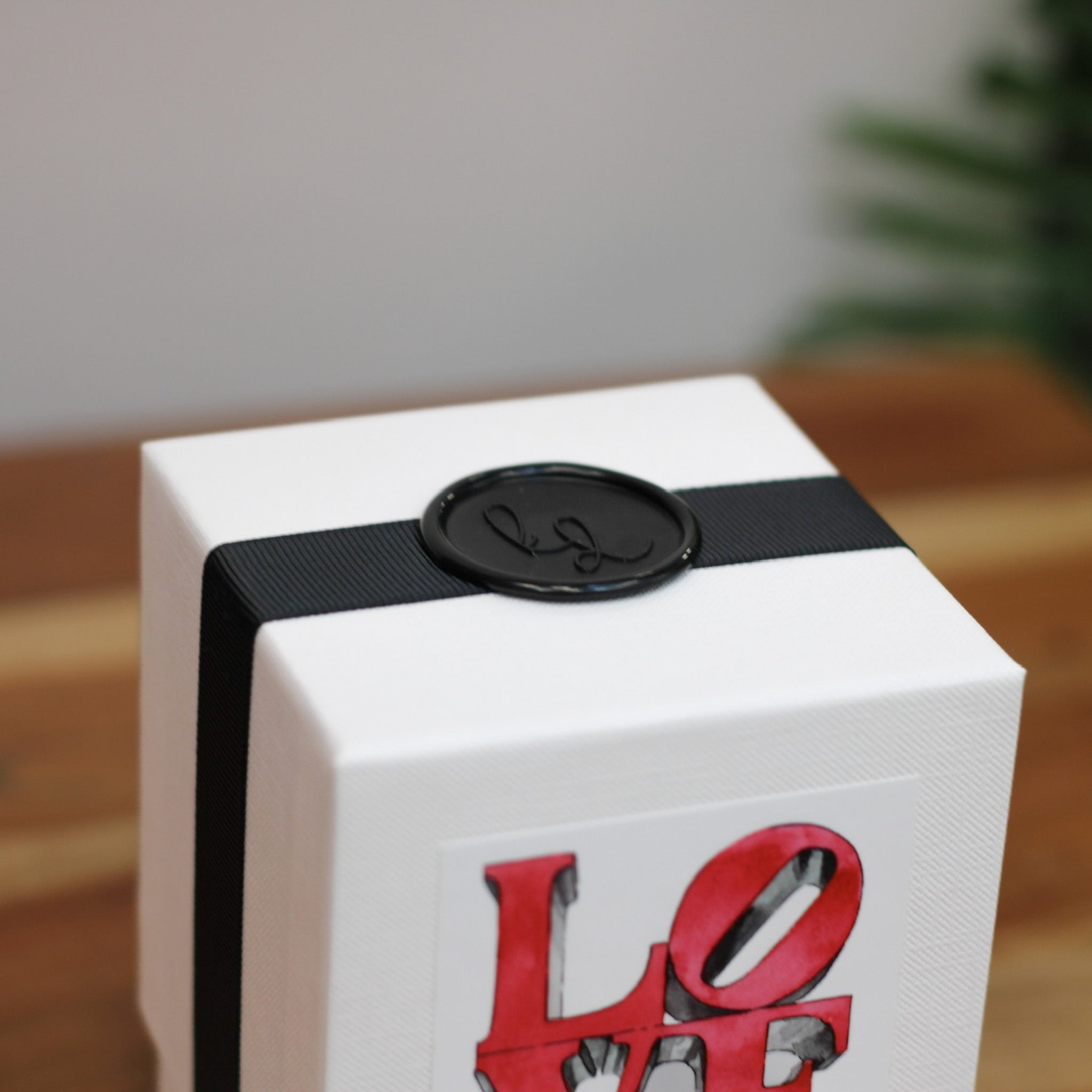 LOVE White Flower Candle