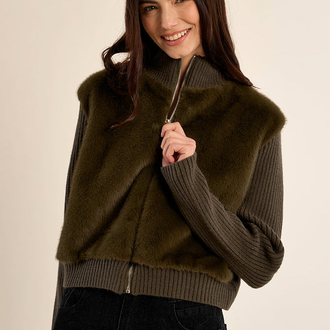 Faux Fur Sweater Jacket Secondary image