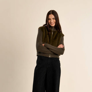 Faux Fur Sweater Jacket