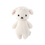 Knitted toy sheep on a white background