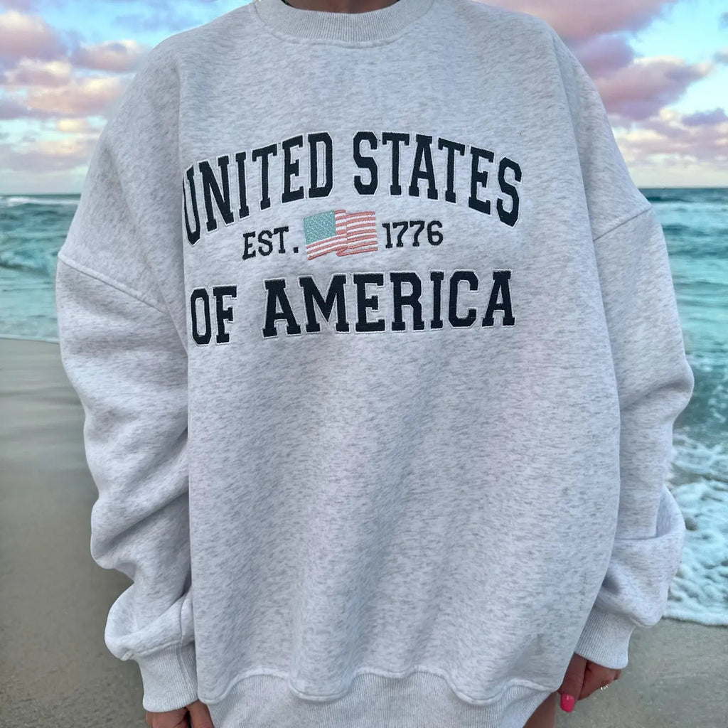 United States of America Embroidered Crew
