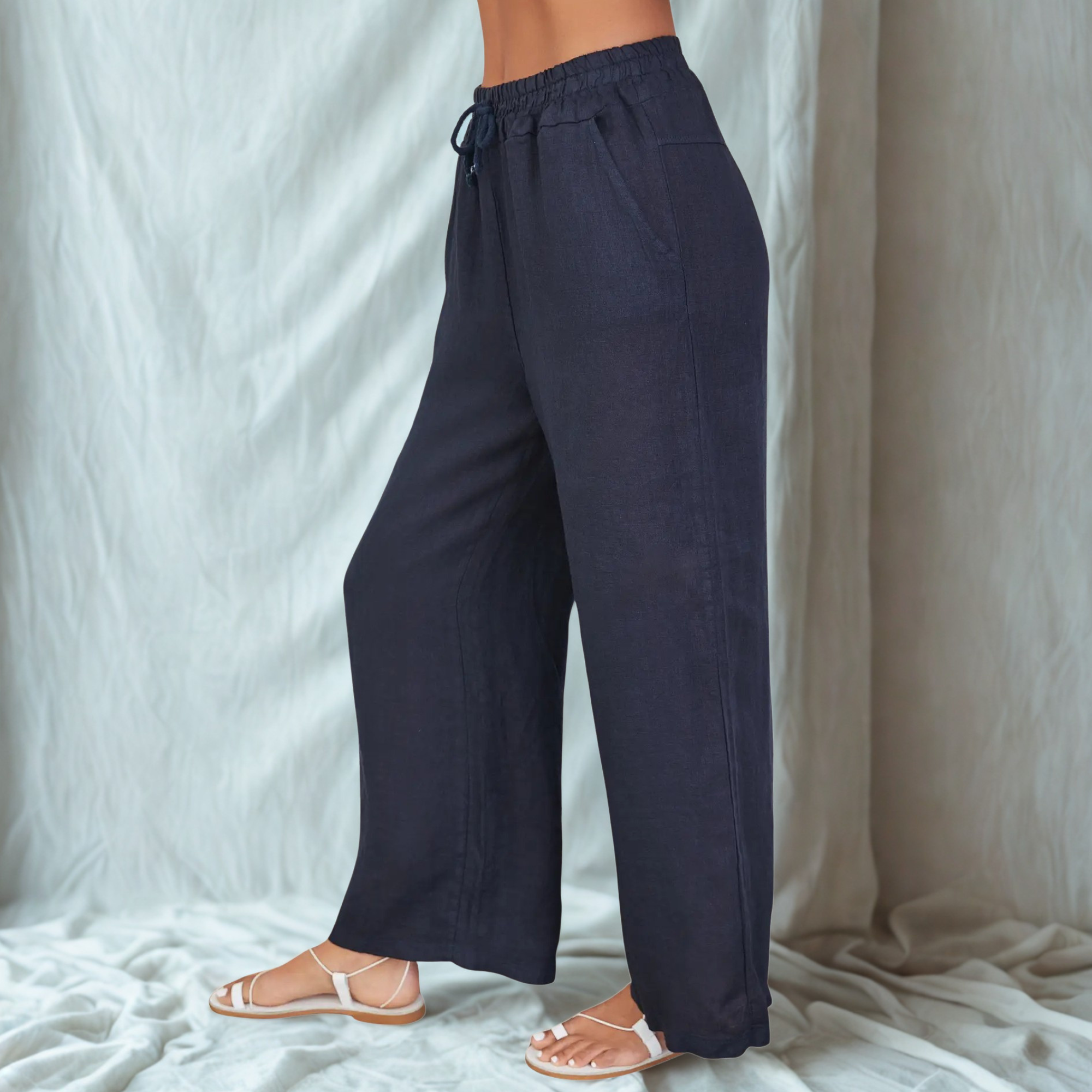 Linen Drawstring Pants