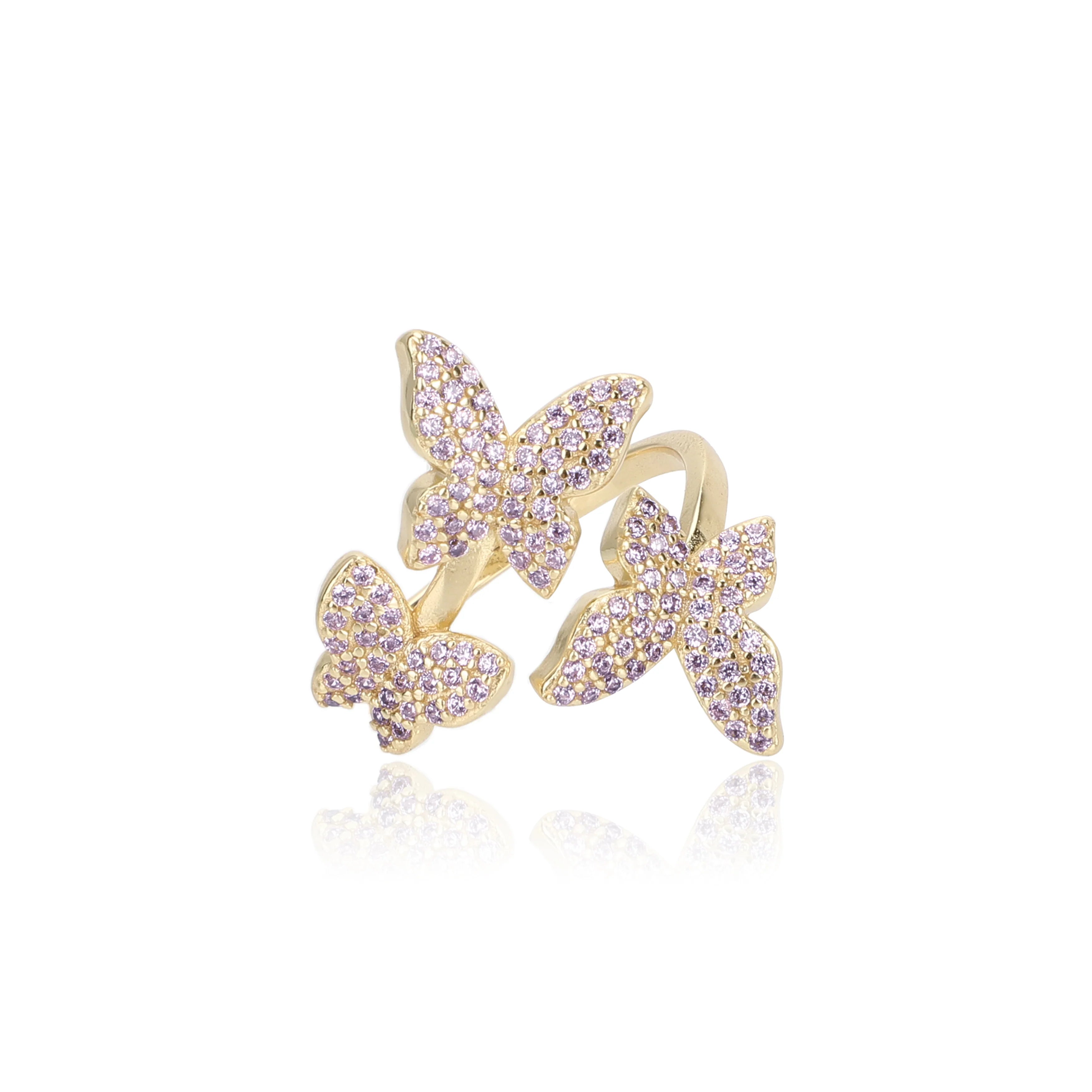 Vintage Havanah Triple Butterfly Ring