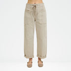Risen Cropped Barrel Cargo Pocket Jeans