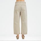 Risen Cropped Barrel Cargo Pocket Jeans