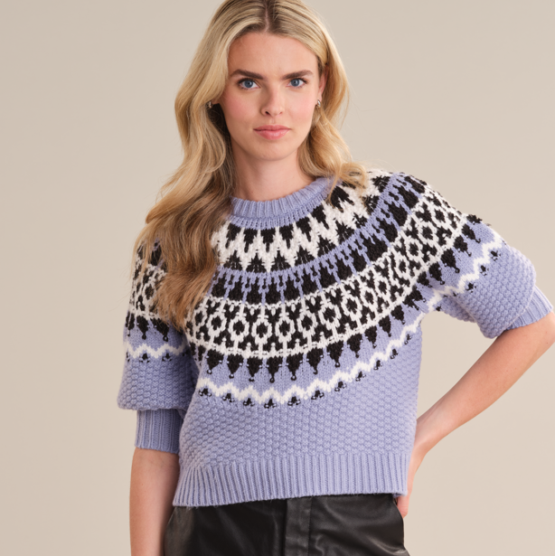 Alora Puff Sleeve Fair Isle Top