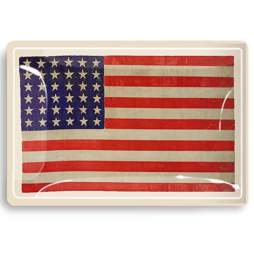 American Flag Glass Tray