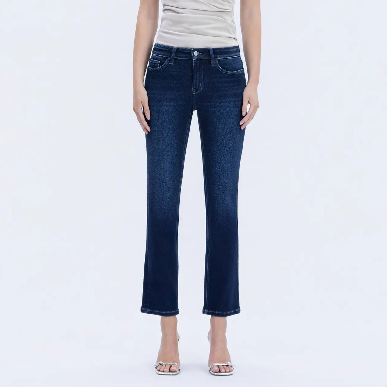 Mid Rise Ankle Slim Straight