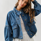 Balloon Sleeve Denim Jacket
