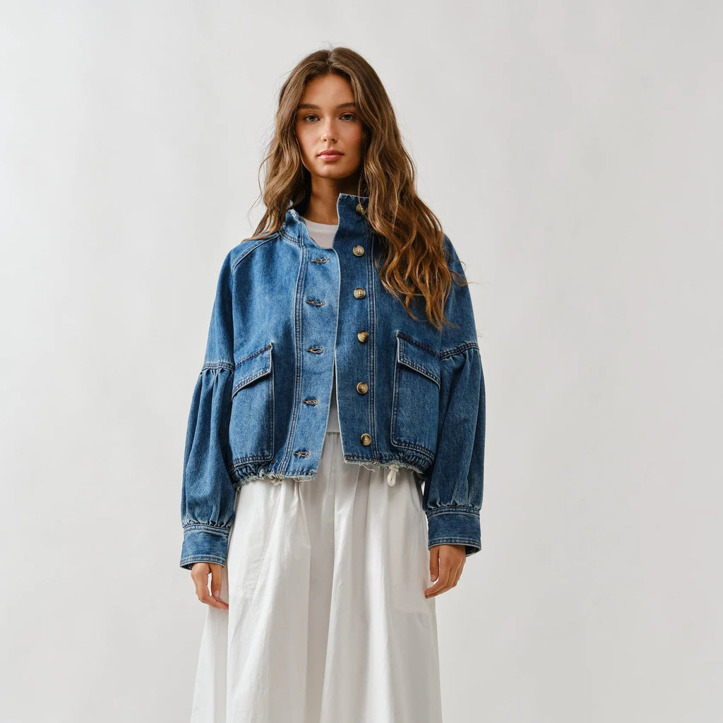 Balloon Sleeve Denim Jacket