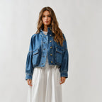 Balloon Sleeve Denim Jacket