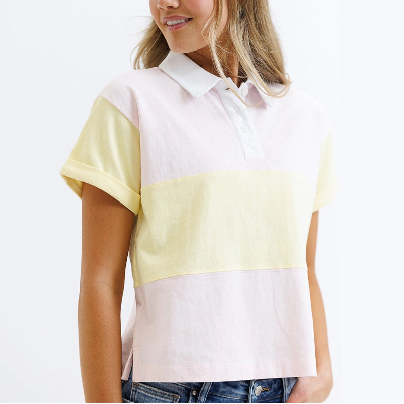 Color Block Rugby Polo