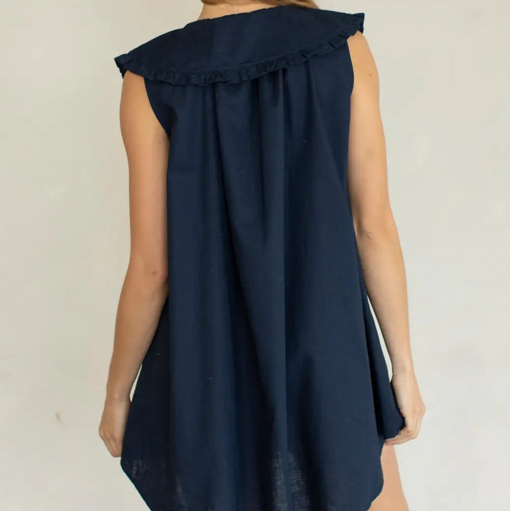 Belle Cotton Linen Blend Sleeveless Dress