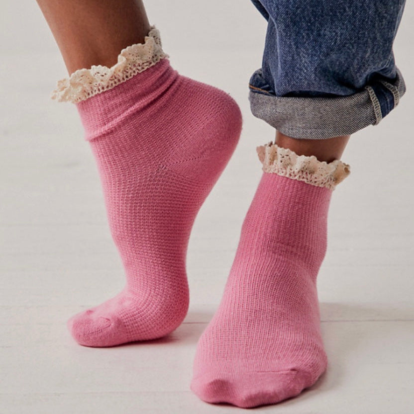 Free People Beloved Waffle Knit Ankle Socks Secondary image