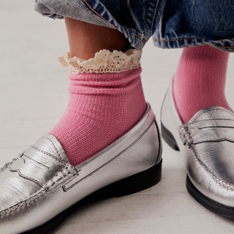 Free People Beloved Waffle Knit Ankle Socks