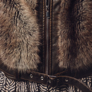 Faux Leather & Fur Biker Jacket
