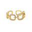 Gold-tone Billie adjustable ring with curved links adorned with sparkling crystals