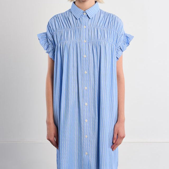 Striped Button Down Shirt Dress