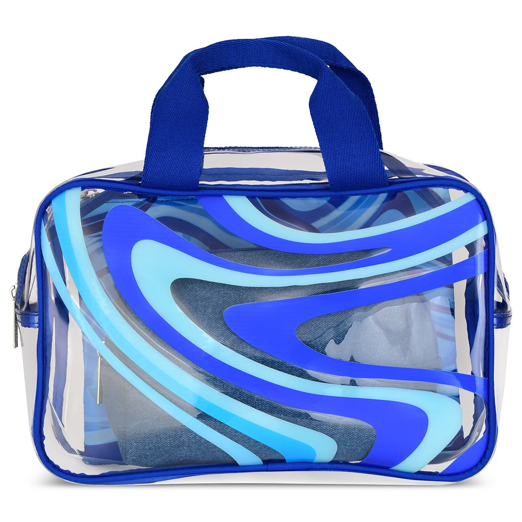 Blue Swirl Cosmetic Bag Trio