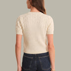 Bobble Knit Short Sleeve Cardigan