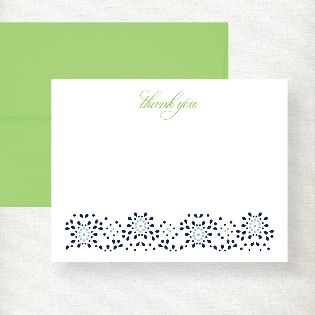 Thank You Bottom Flowers Note Card Set