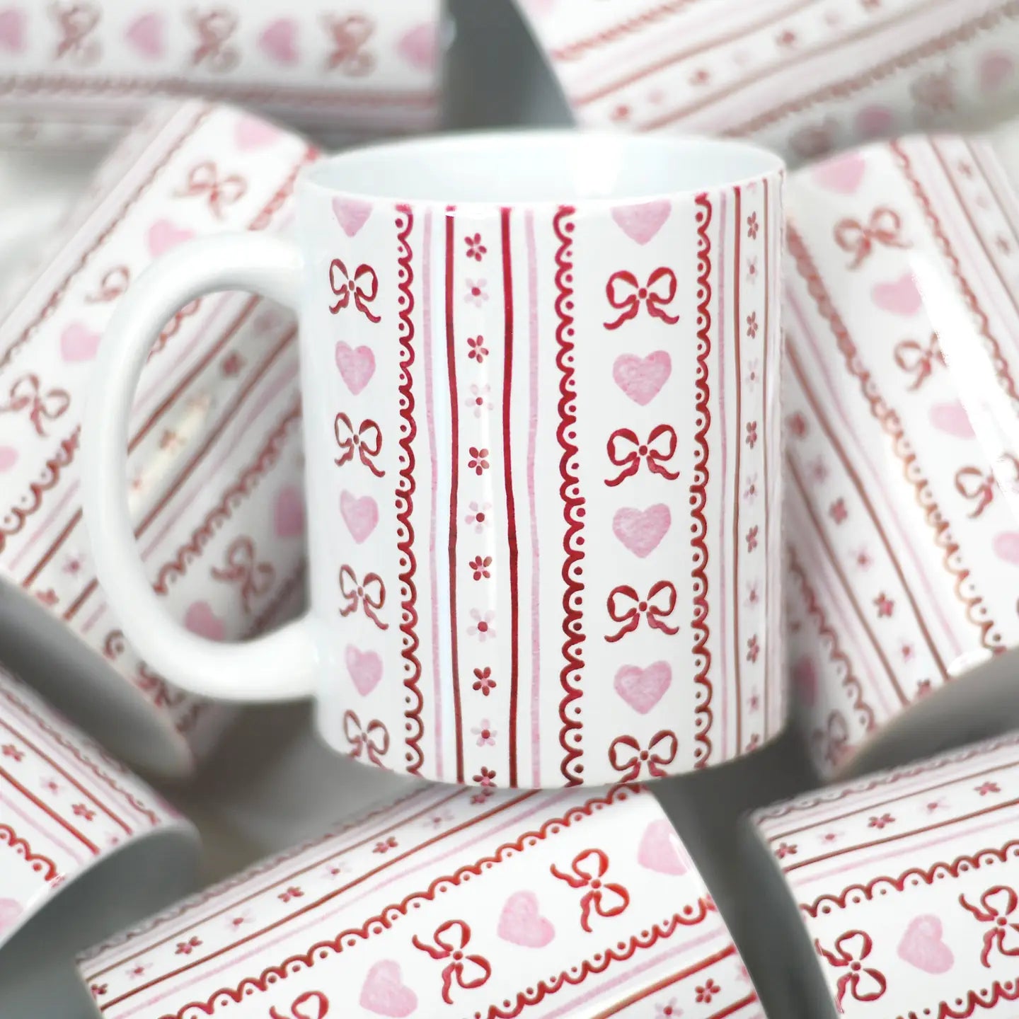 Bows & Hearts Ceramic Mug