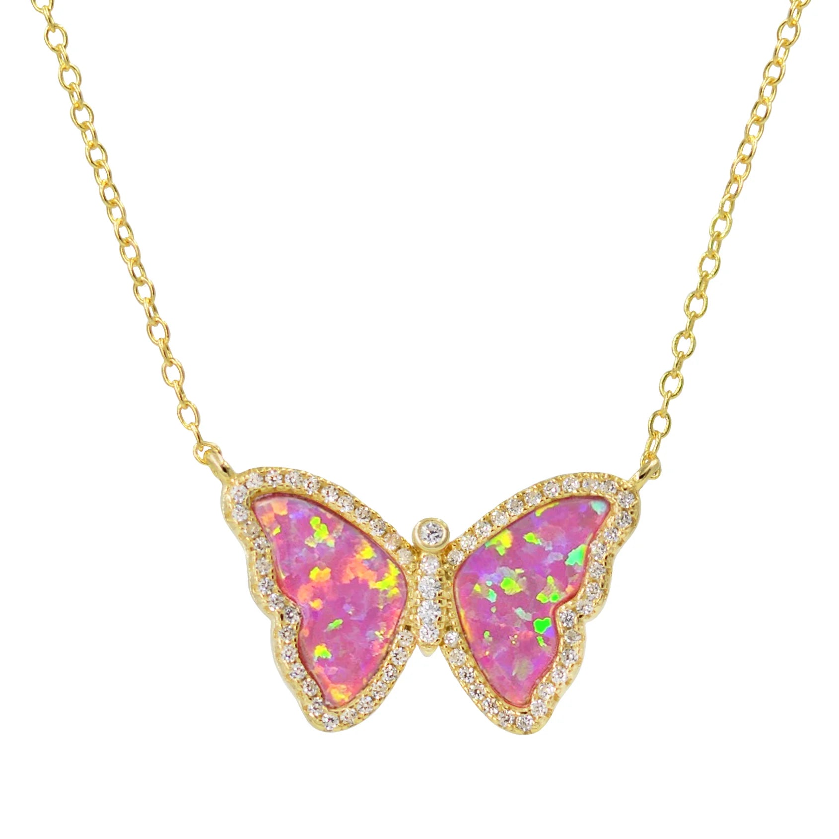 Opal butterfly necklace | Opal Gold filled jewelry | OpaLandJewelry
