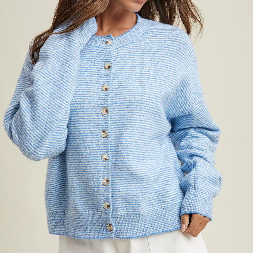 Striped Button Up Sweater