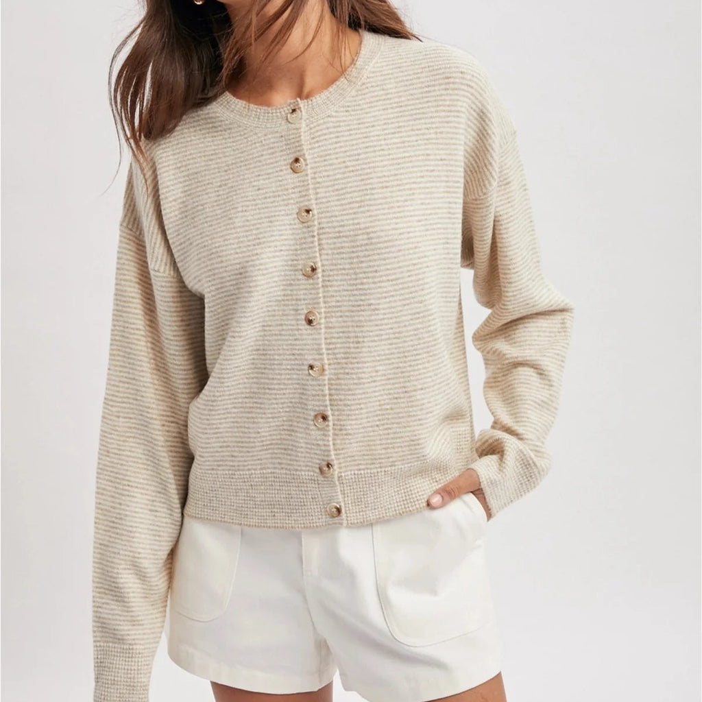 Striped Button Up Sweater