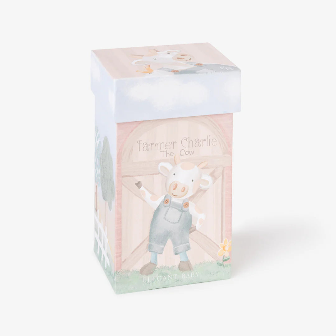 Elegant Baby 10" Charlie The Cow Linen Boxed Toy