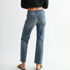 Mid Rise Straight Ankle Jean