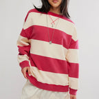 Free People Classic Wide Stripe Oversized Crew